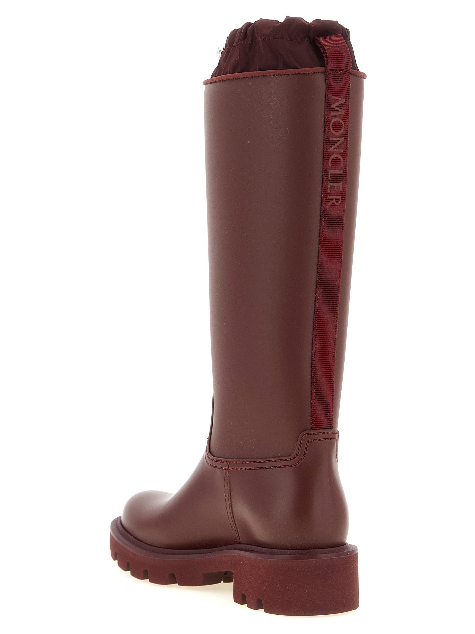 Moncler Kickstream High Rain Boots Bordeaux