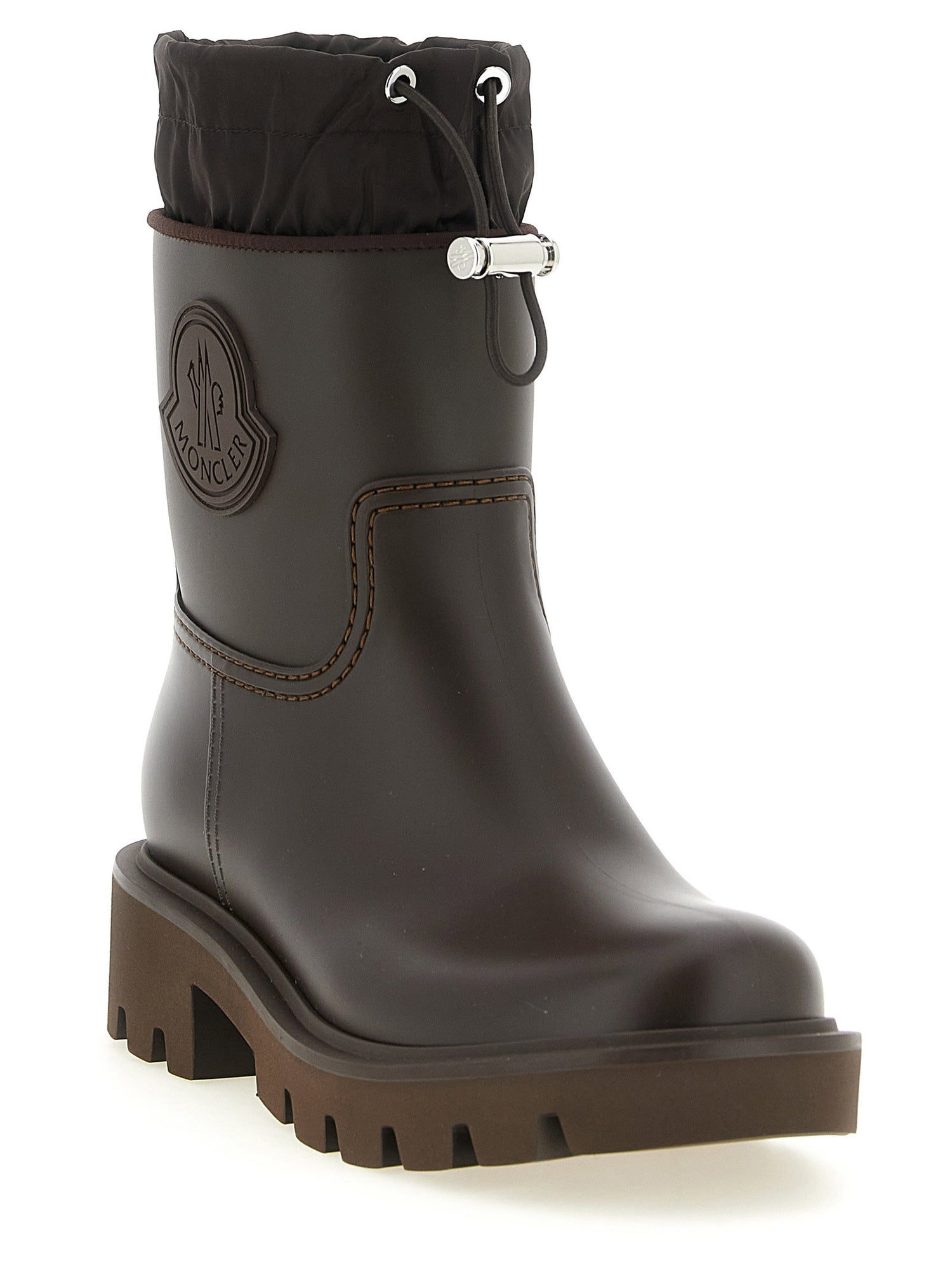 Moncler Kickstream Rain Boots Brown