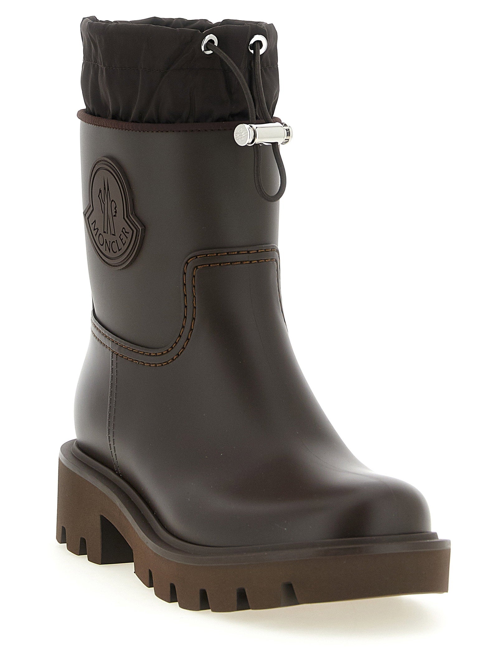 Moncler Kickstream Rain Boots Brown