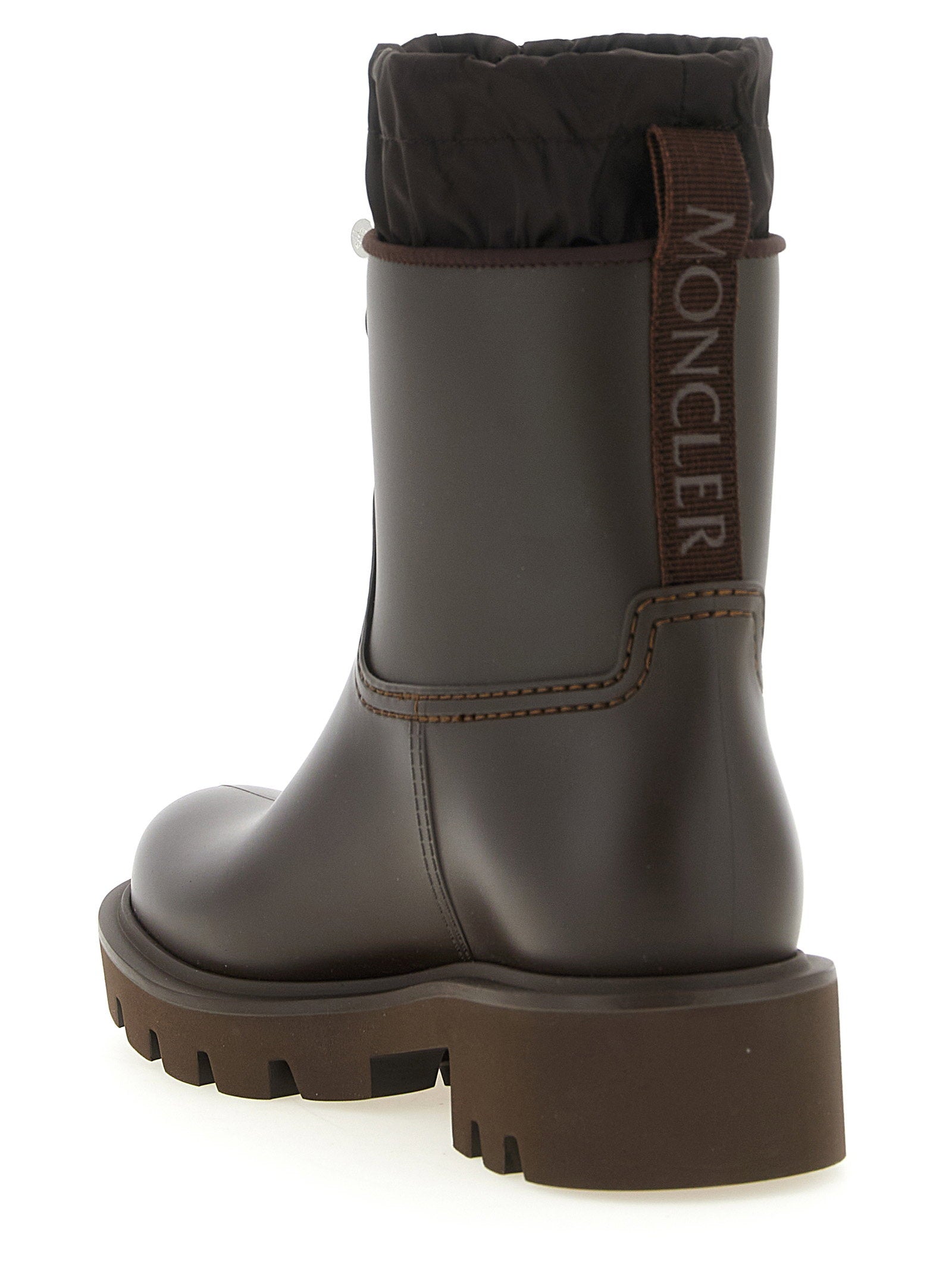 Moncler Kickstream Rain Boots Brown