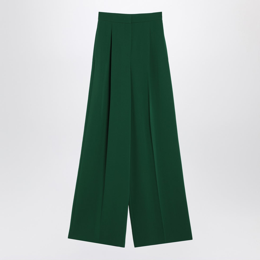 Max Mara Wide-Leg Emerald Green Cady Trousers Green