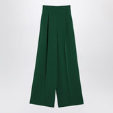 Max Mara Wide-Leg Emerald Green Cady Trousers Green