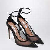Aquazzura Love Affair 85 black suede and mesh pumps black