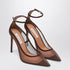 Aquazzura Love Affair 85 Mesh and Brown Suede Pumps Brown