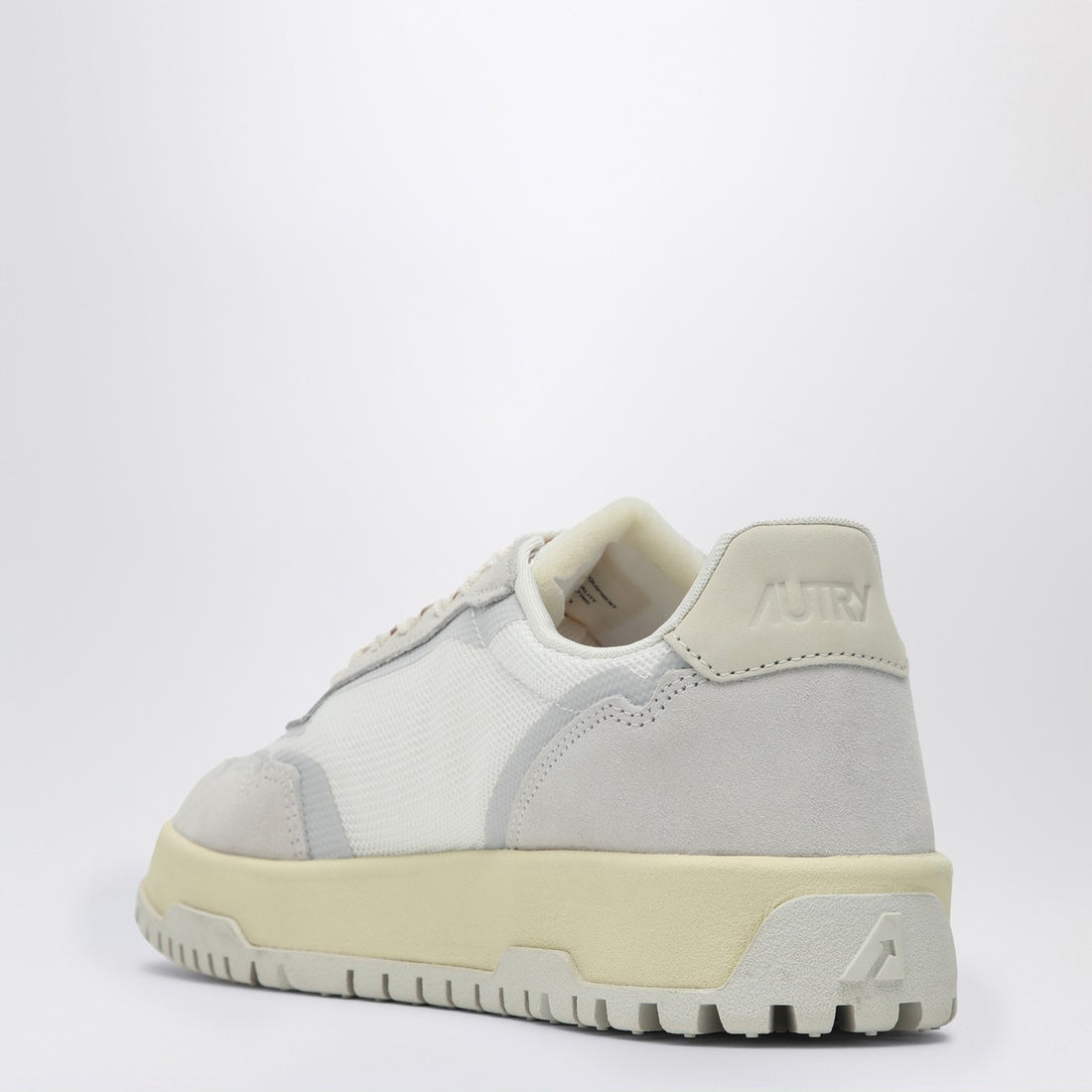 Autry White/Grey Leather &amp; Mesh Low-Top Sneakers White