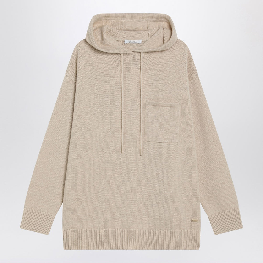 Max Mara Beige Wool and Cashmere Knit Hoodie Beige