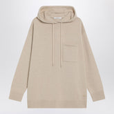 Max Mara Beige Wool and Cashmere Knit Hoodie Beige