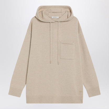 Max Mara Beige Wool and Cashmere Knit Hoodie Beige