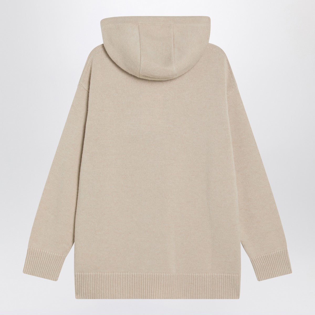 Max Mara Beige Wool and Cashmere Knit Hoodie Beige