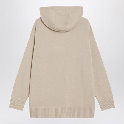 Max Mara Beige Wool and Cashmere Knit Hoodie Beige