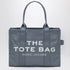 Marc Jacobs Large Blue Canvas Tote Bag with Logo Blue