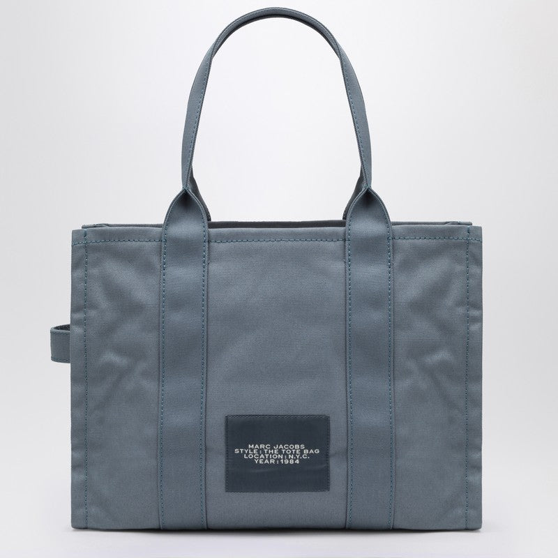 Marc Jacobs Large Blue Canvas Tote Bag with Logo Blue