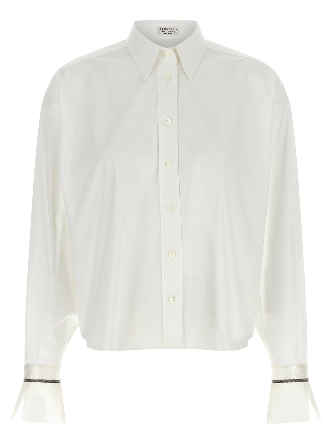 Brunello Cucinelli Shiny Cuffs Shirt White