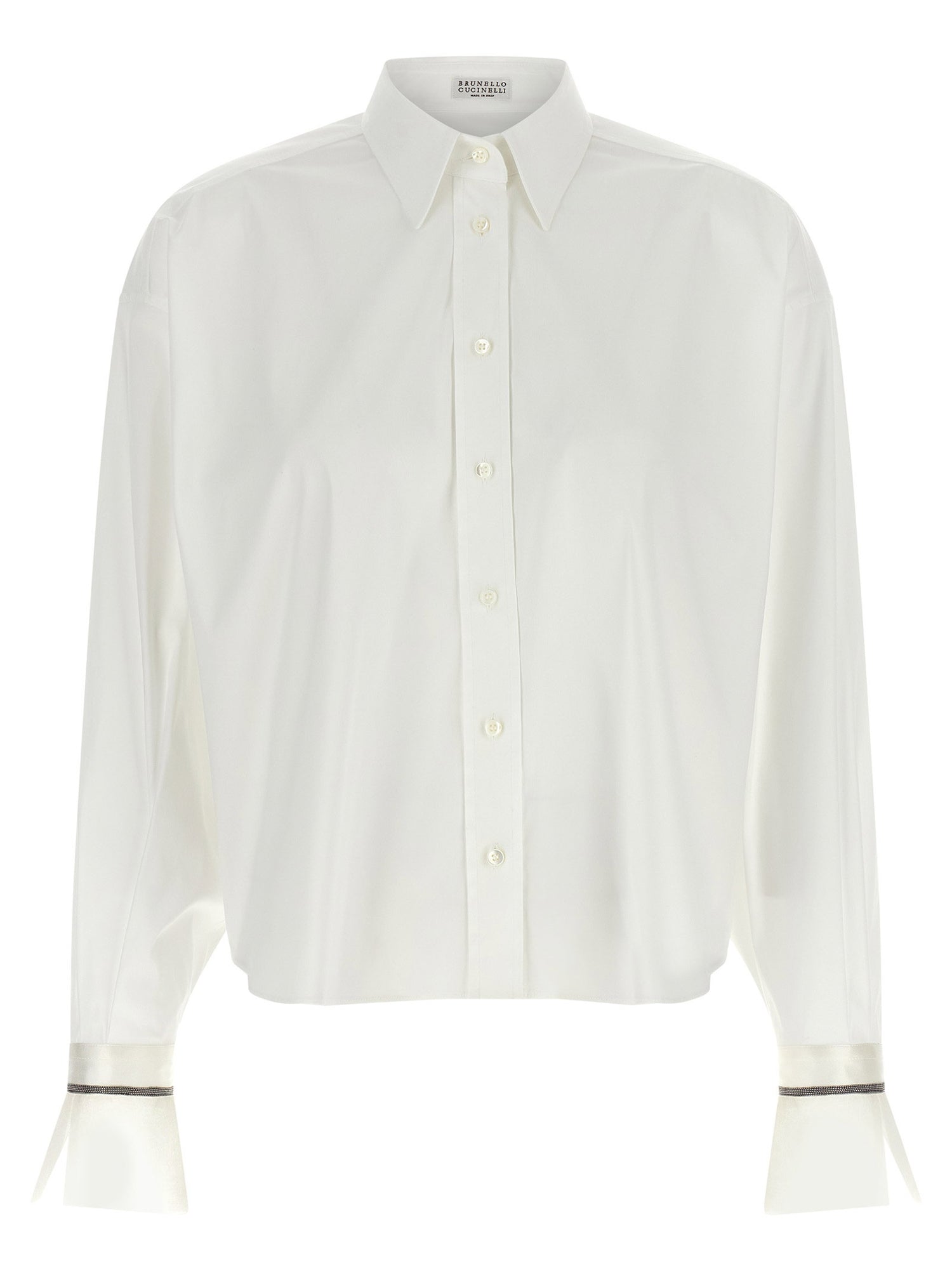 Brunello Cucinelli Shiny Cuffs Shirt White