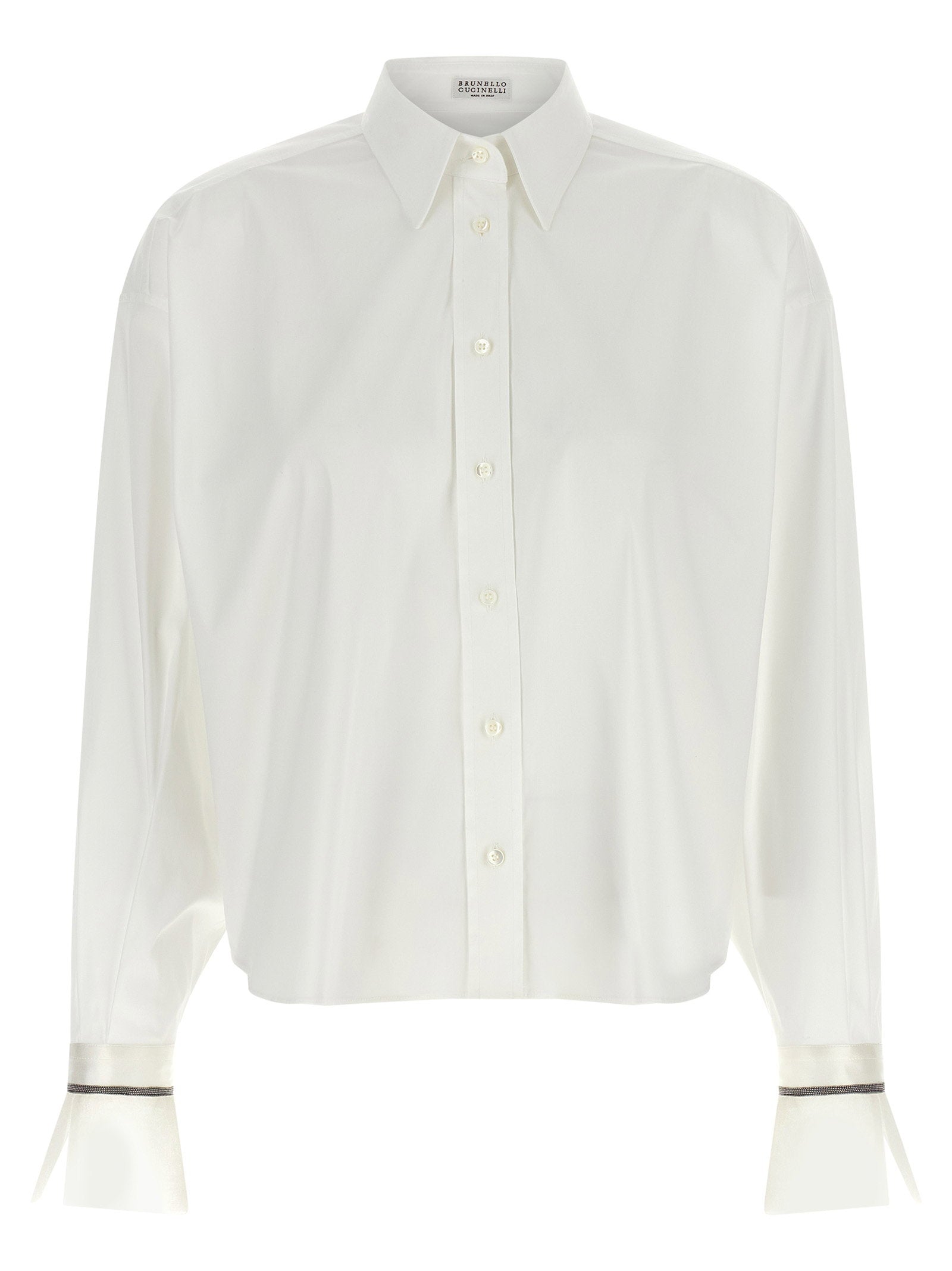 Brunello Cucinelli Shiny Cuffs Shirt White