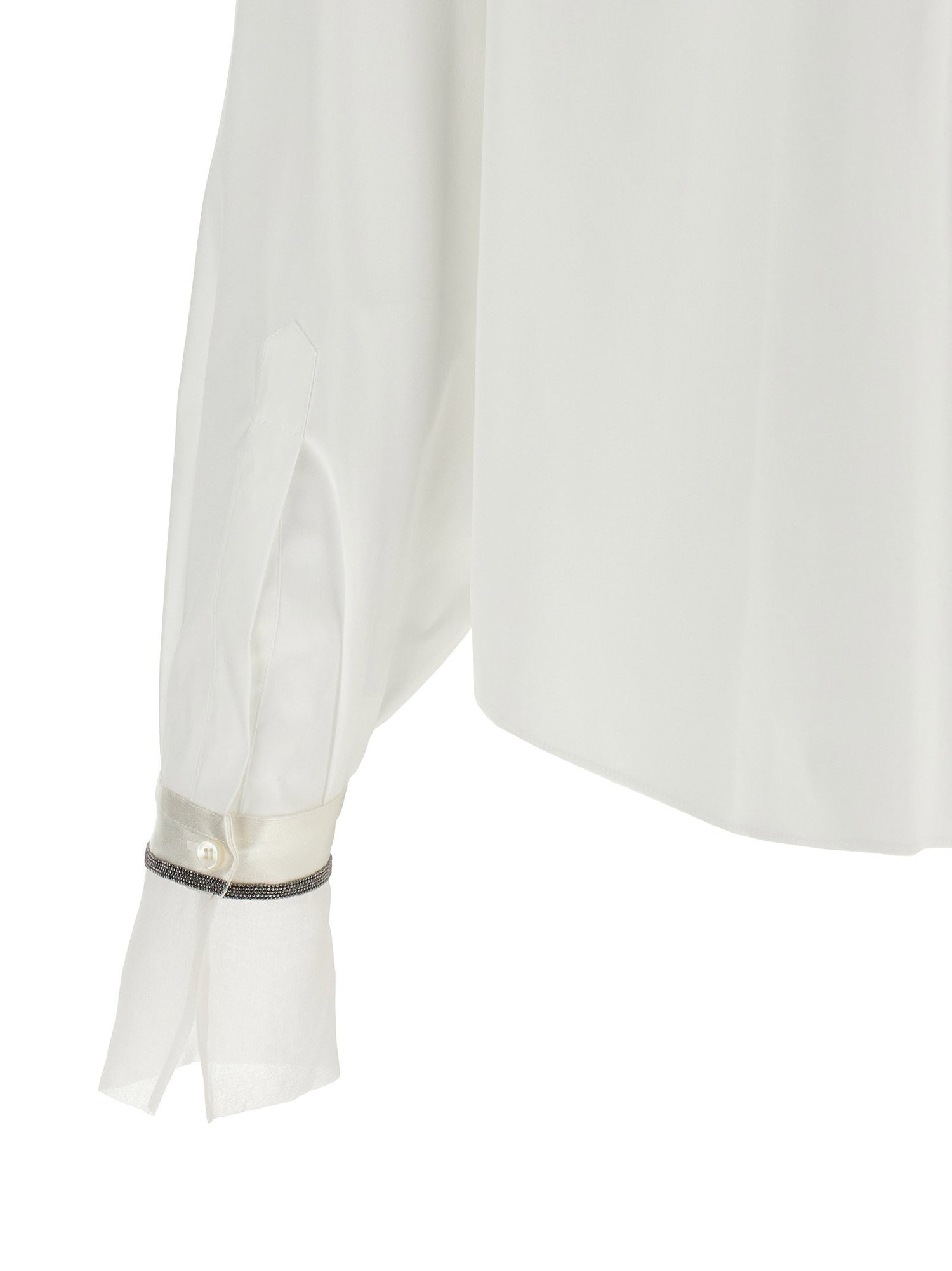 Brunello Cucinelli Shiny Cuffs Shirt White