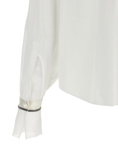 Brunello Cucinelli Shiny Cuffs Shirt White