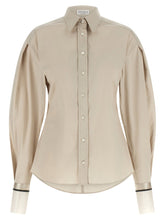 Brunello Cucinelli Shiny Cuffs Shirt Beige