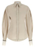 Brunello Cucinelli Shiny Cuffs Shirt Beige