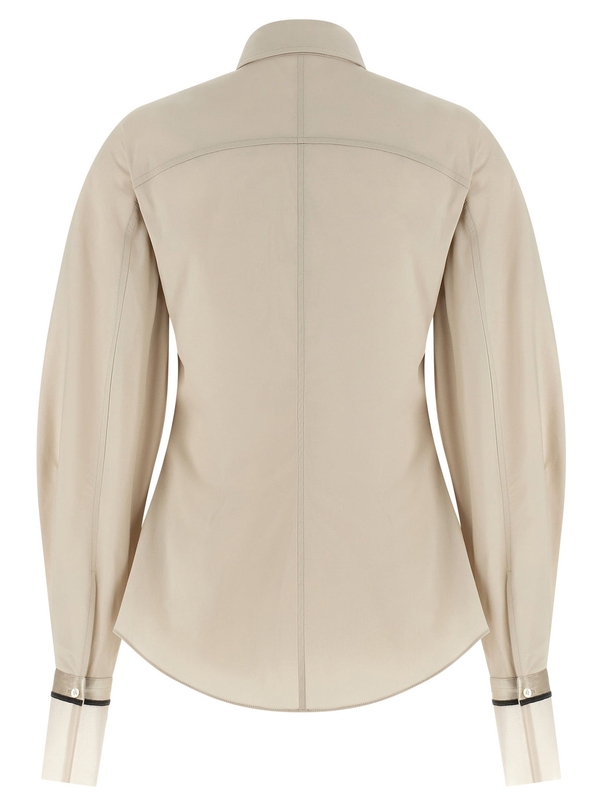 Brunello Cucinelli Shiny Cuffs Shirt Beige