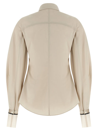 Brunello Cucinelli Shiny Cuffs Shirt Beige