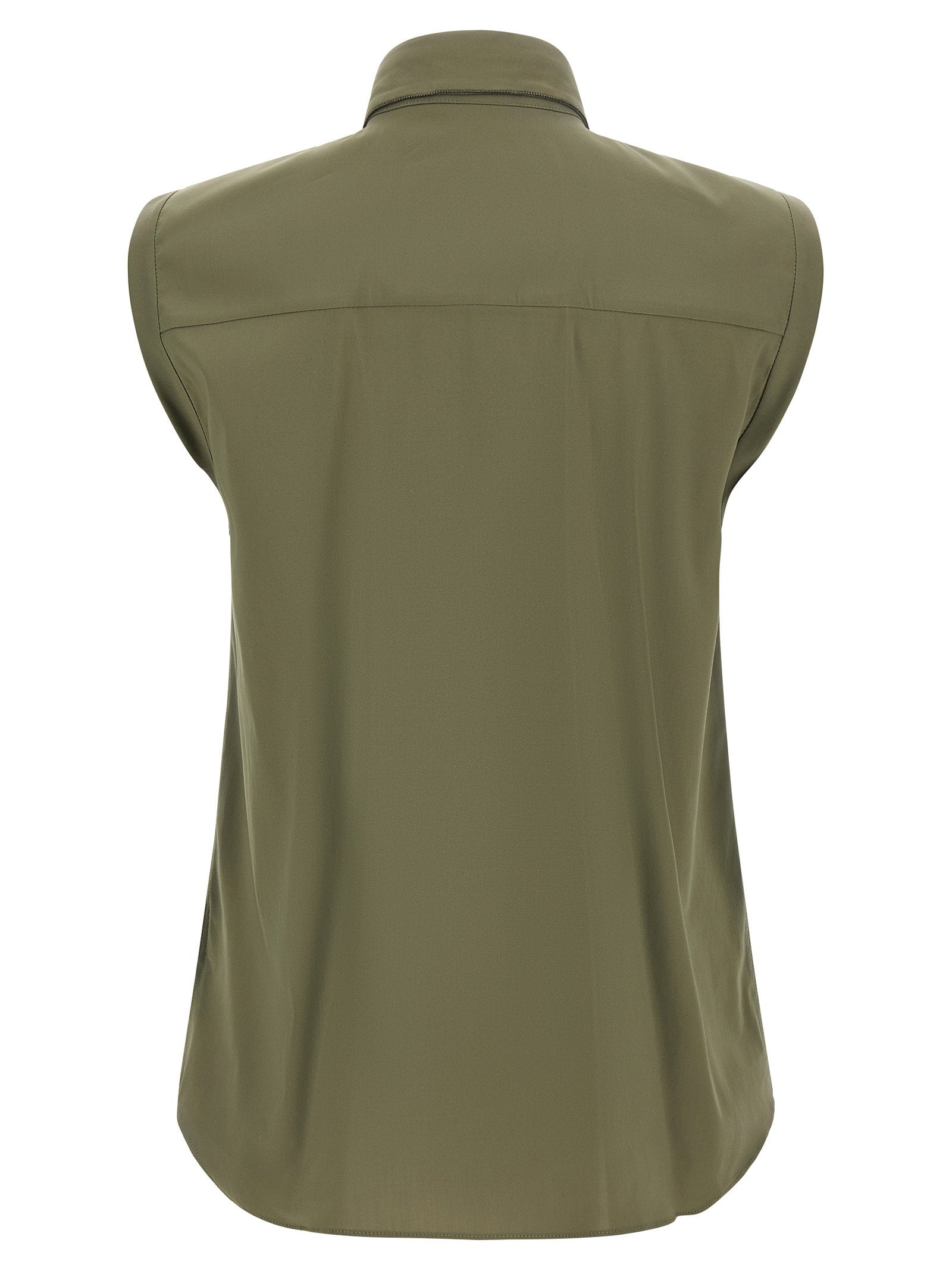 Brunello Cucinelli Shiny Trim Shirt Green
