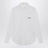 Brunello Cucinelli White Stretch Cotton Poplin Shirt with Shiny Monile Flap Detail White