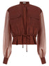 Brunello Cucinelli Silk Sleeves Blouse Brown