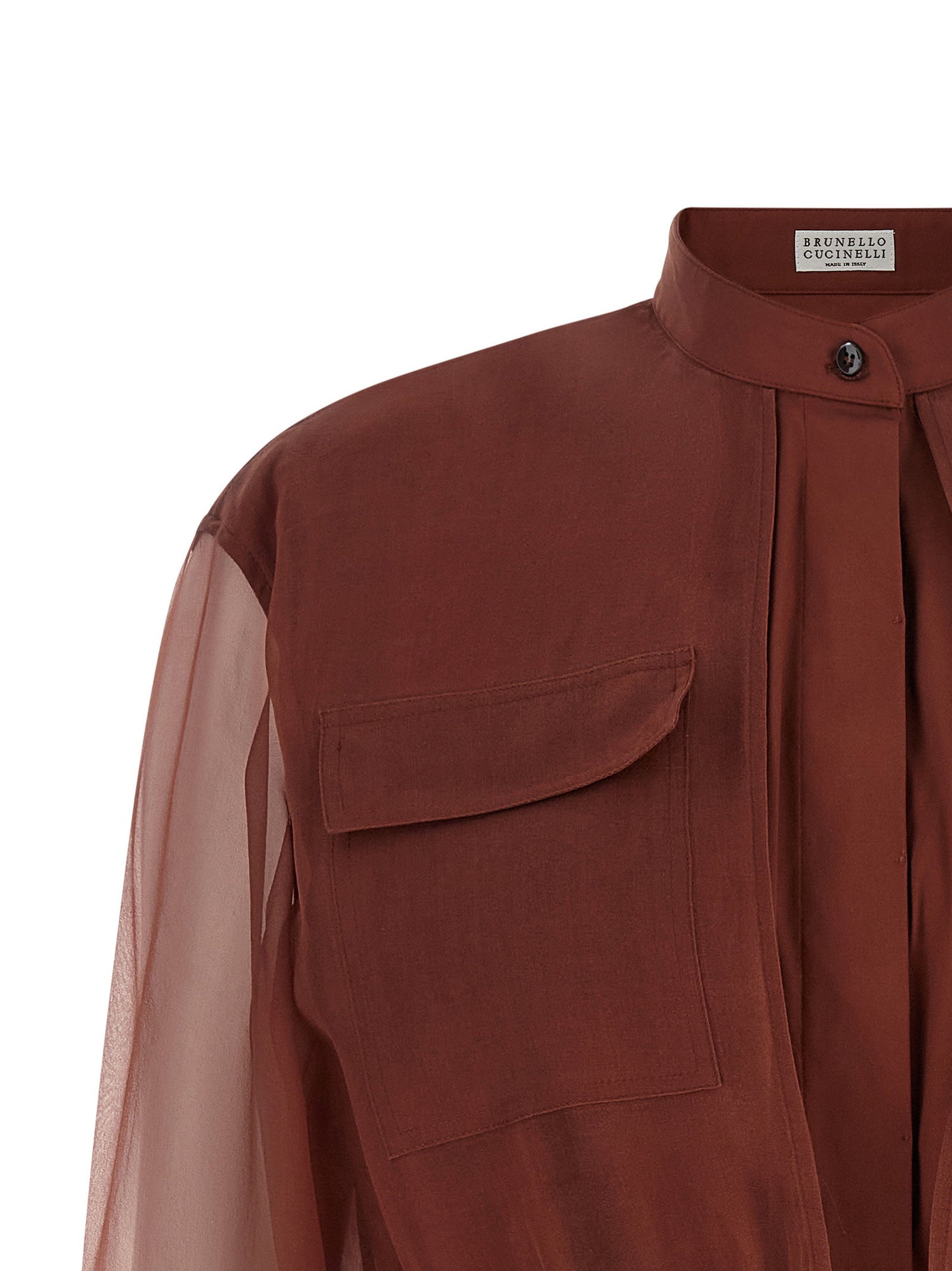 Brunello Cucinelli Silk Sleeves Blouse Brown