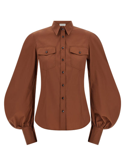 Brunello Cucinelli Poplin Shirt Brown