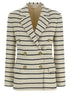 Brunello Cucinelli Striped Sweater Blazer Blue