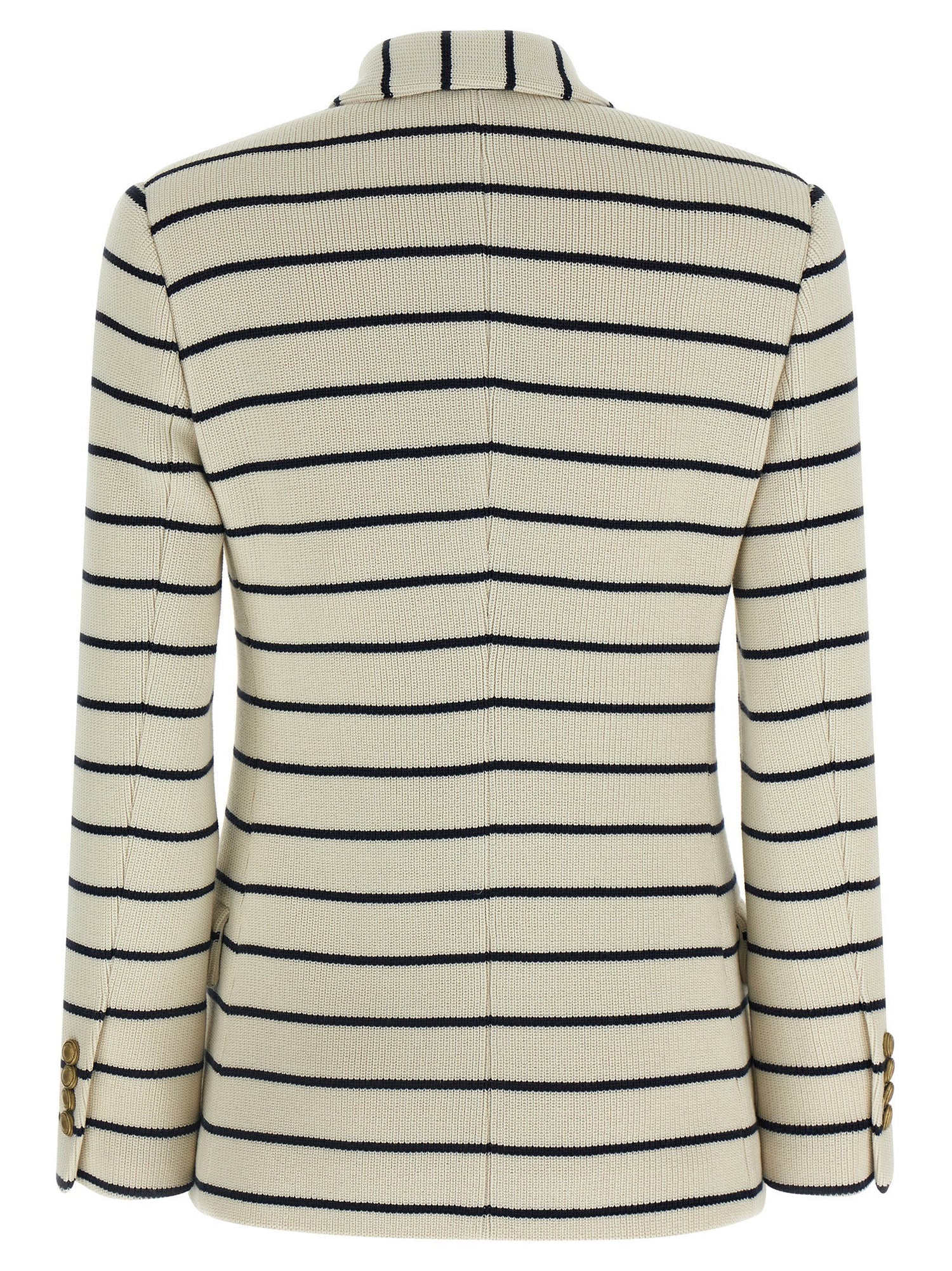 Brunello Cucinelli Striped Sweater Blazer Blue