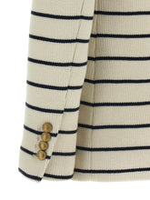 Brunello Cucinelli Striped Sweater Blazer Blue