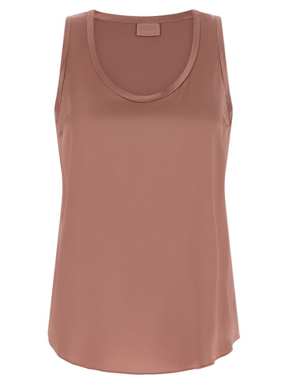 Brunello Cucinelli Satin Top Pink