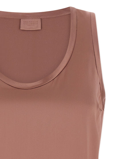 Brunello Cucinelli Satin Top Pink