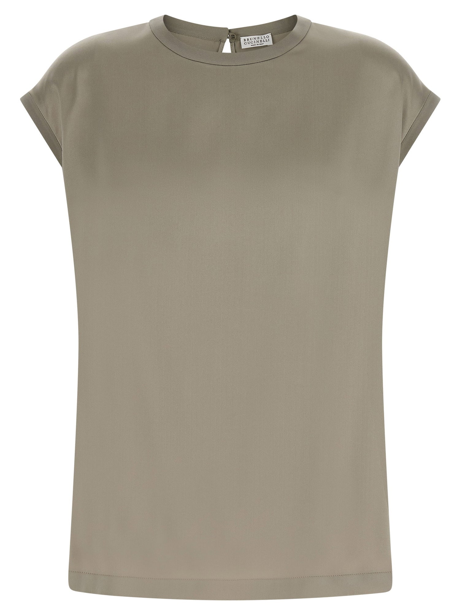 Brunello Cucinelli Satin Blouse Green