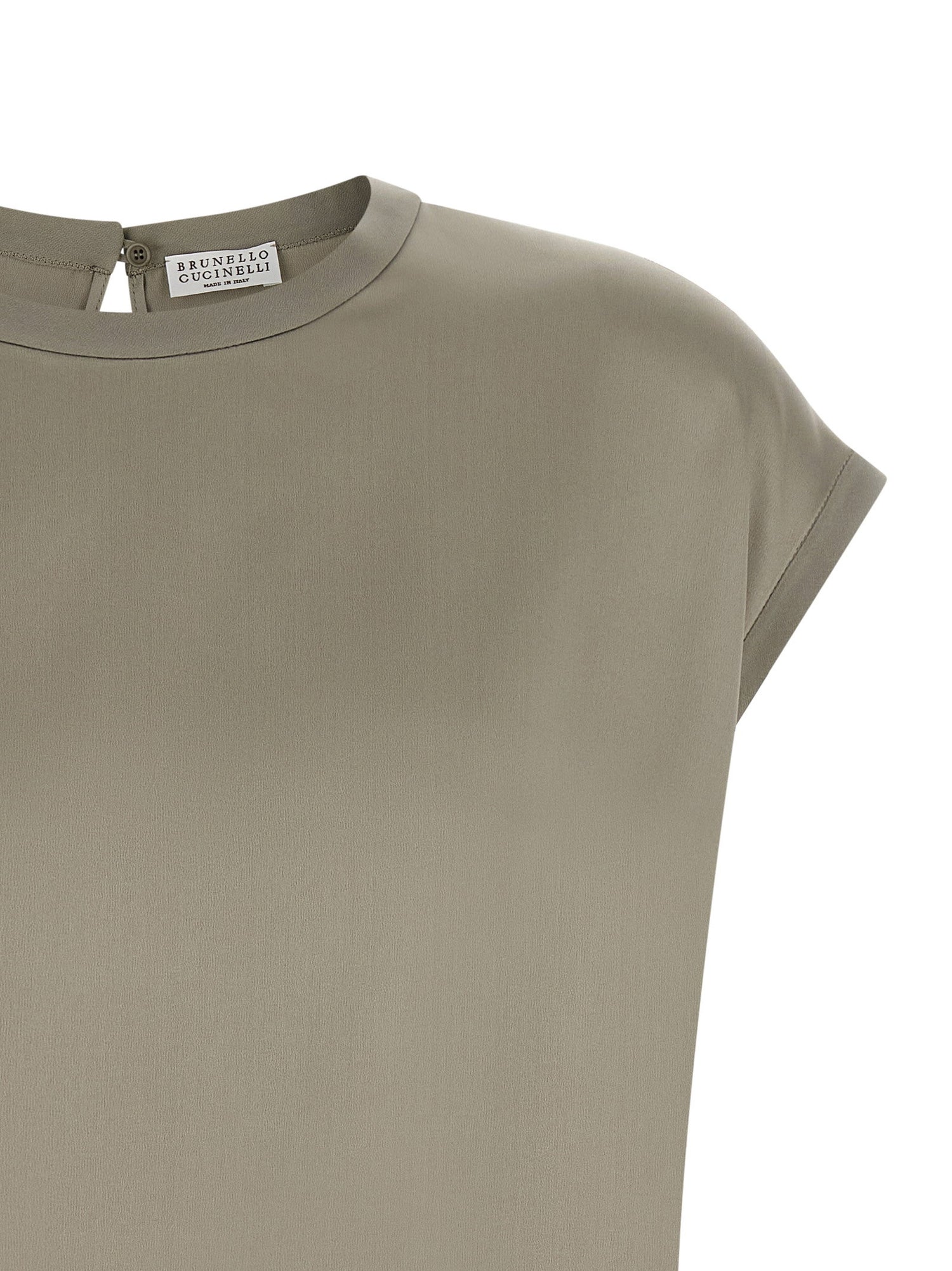 Brunello Cucinelli Satin Blouse Green