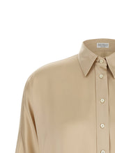Brunello Cucinelli Monile Satin Shirt Beige