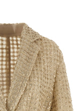 Brunello Cucinelli Dazzling Net Embroidery Organza Blazer Beige