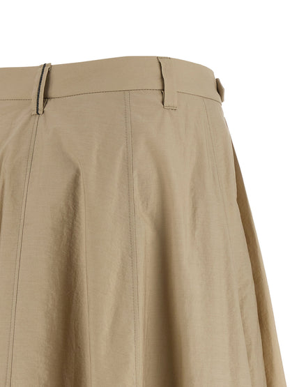 Brunello Cucinelli Cotton Skirt Beige