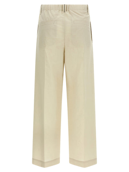 Brunello Cucinelli Cotton Trousers White
