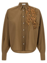 Brunello Cucinelli Dazzling Seabed Embroidery Shirt Beige