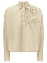 Brunello Cucinelli Dazzling Seabed Embroidery Shirt Beige