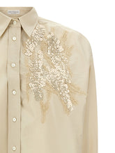 Brunello Cucinelli Dazzling Seabed Embroidery Shirt Beige