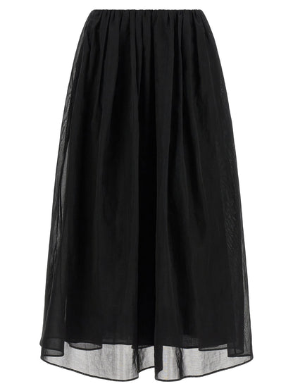 Brunello Cucinelli Organza Skirt Black