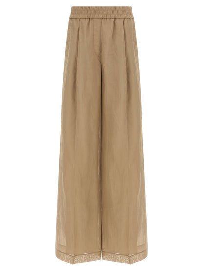 Brunello Cucinelli Loose Track Pants Beige