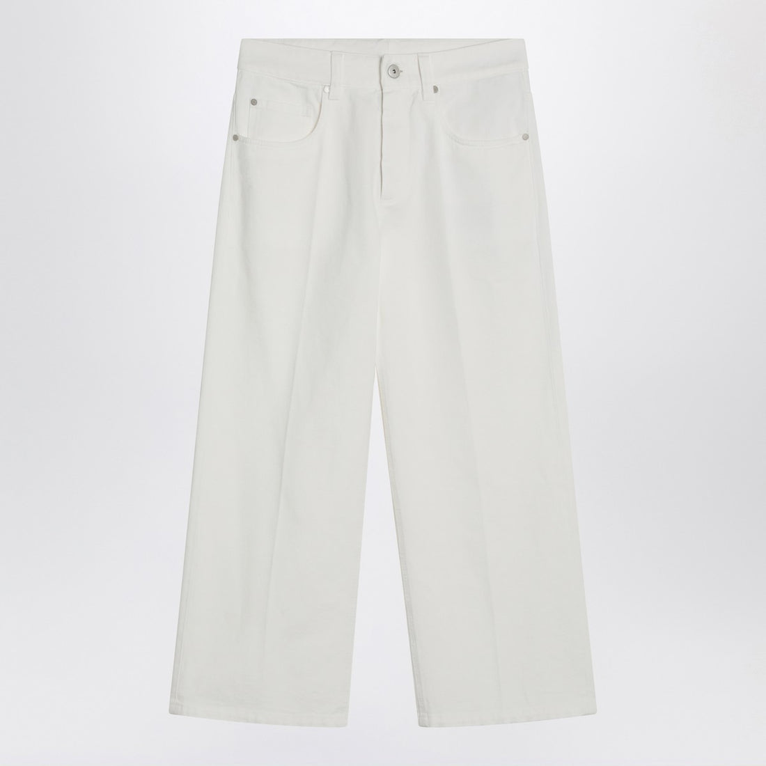 Brunello Cucinelli White Cotton Tailored Trousers White