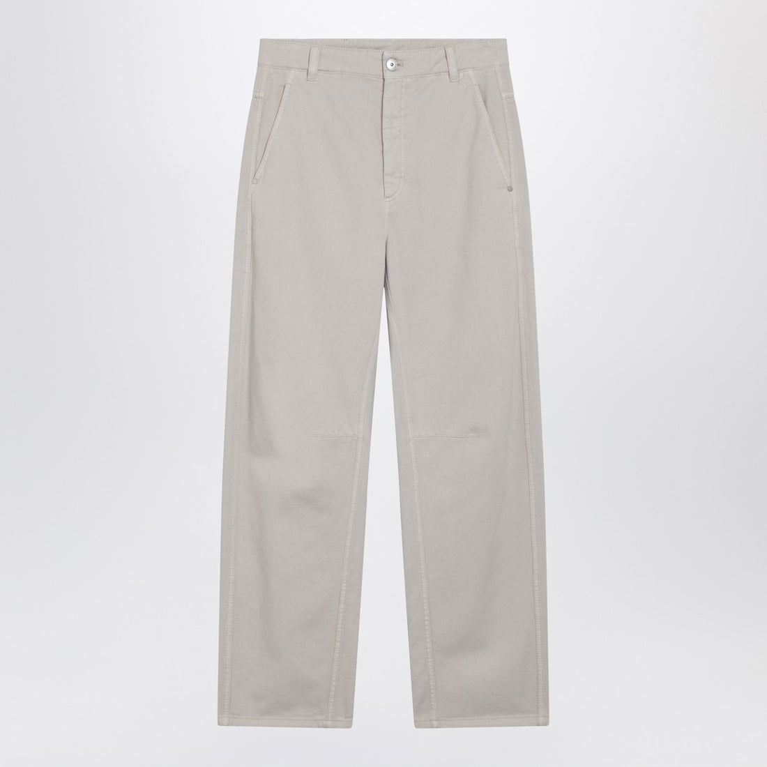 Brunello Cucinelli Beige Cotton Trousers with Monile Embroidery Beige