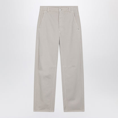 Brunello Cucinelli Beige Cotton Trousers with Monile Embroidery Beige