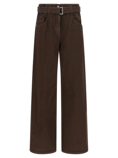 Brunello Cucinelli Belted Jeans Brown